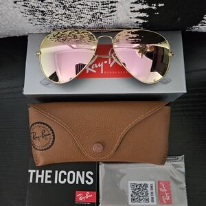 *NEW* Ray-Ban Gold and Pink Aviator Sunglasses